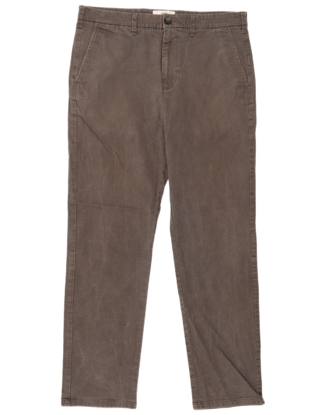Calça Chino Masculina Marks & Spencer Regular Fit W34 L31 Algodão Cinza