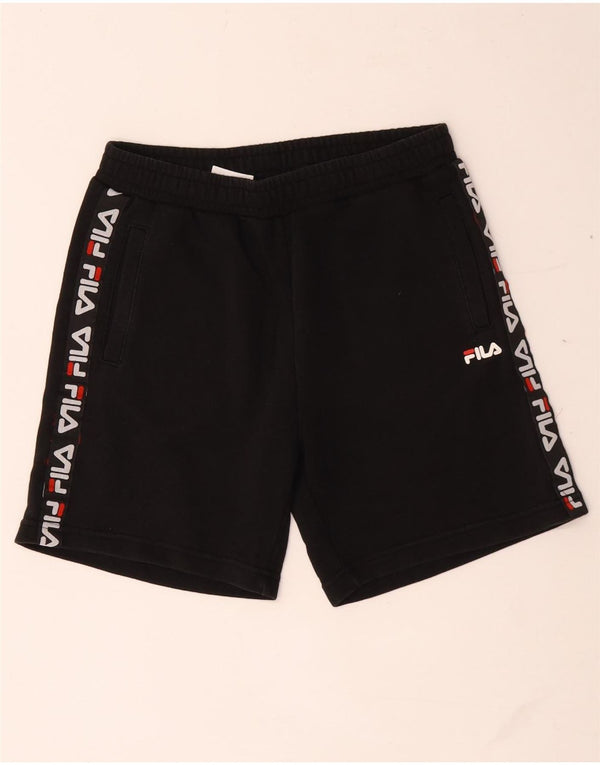 Shorts esportivos gráficos Fila Boys 11-12 anos preto algodão