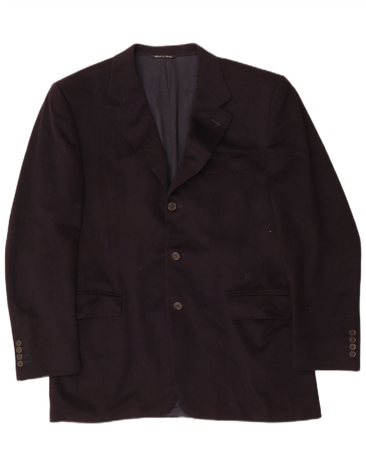 Jaqueta Blazer Masculina Canali com 3 Botões IT 52 XL Lã Azul Marinho