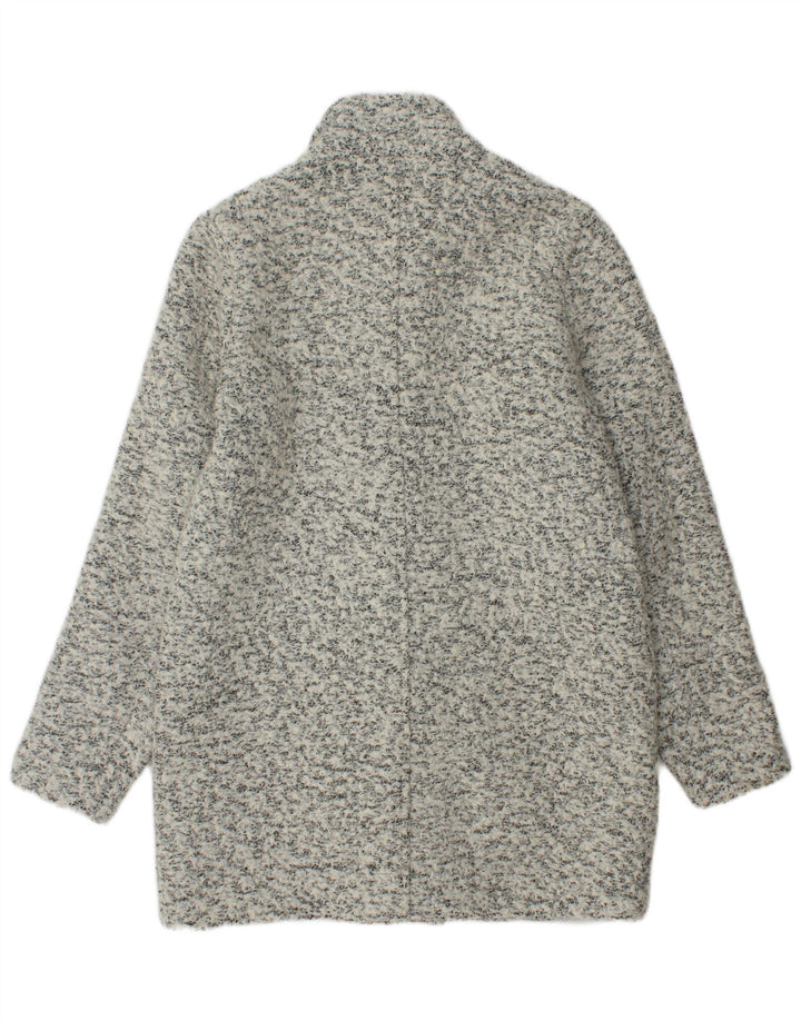 Sobretudo feminino grande Abercrombie & Fitch Reino Unido 10 lã manchada cinza pequena