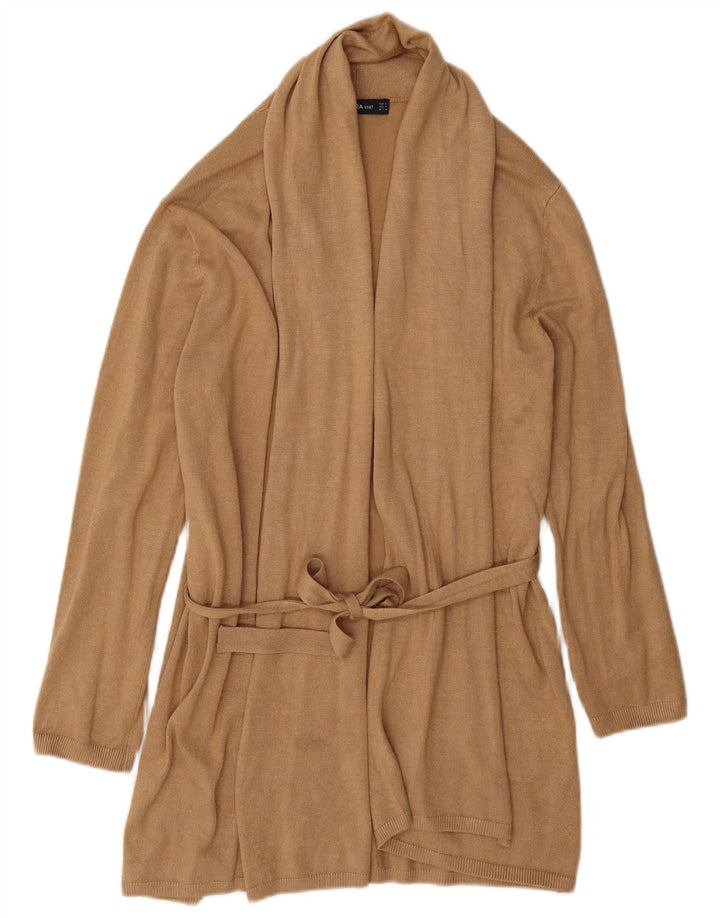 Suéter cardigã feminino Zara Longline Reino Unido 10 pequeno bege