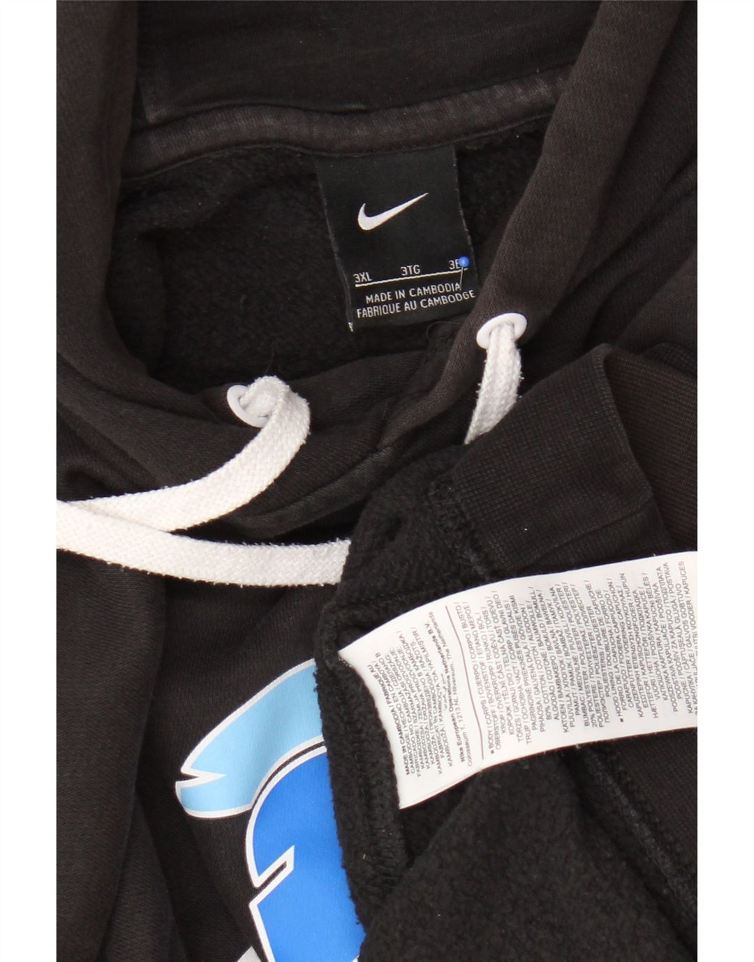 NIKE Masculino Crusaders Graphic Hoodie Jumper 3XL Algodão Preto