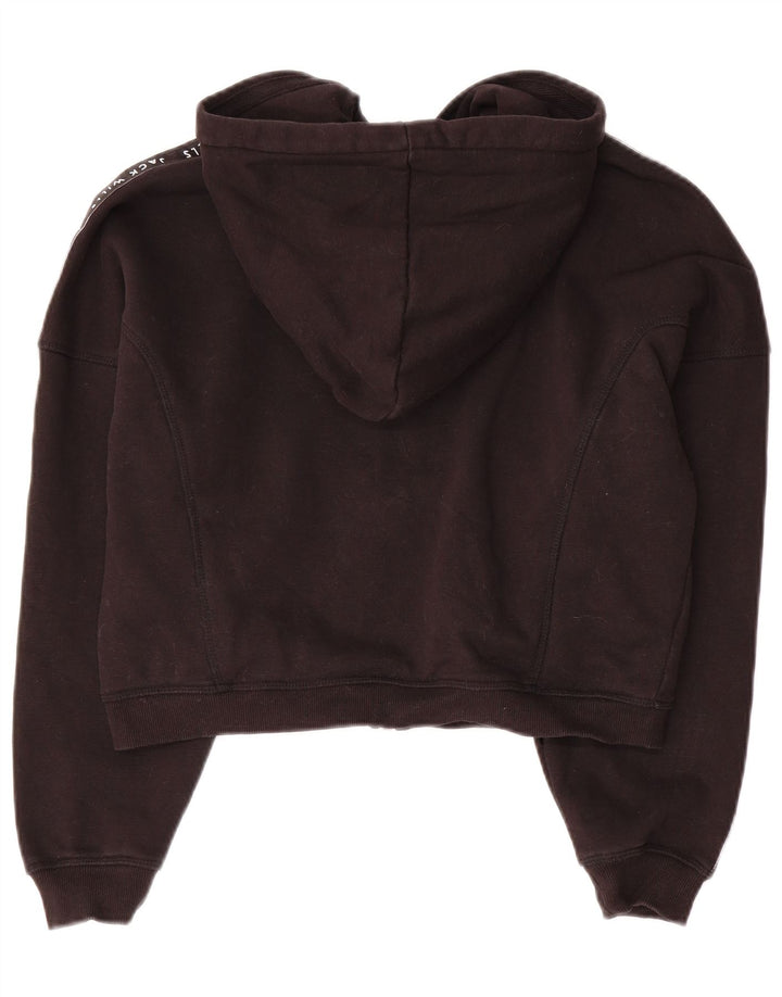 JACK WILLS Suéter feminino oversized com capuz e zíper Reino Unido 10 pequeno preto