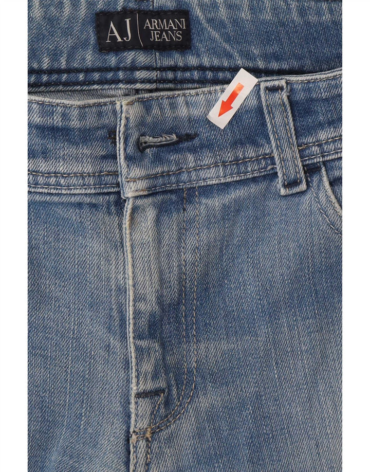 Calça jeans reta feminina Armani W27 L32 algodão azul