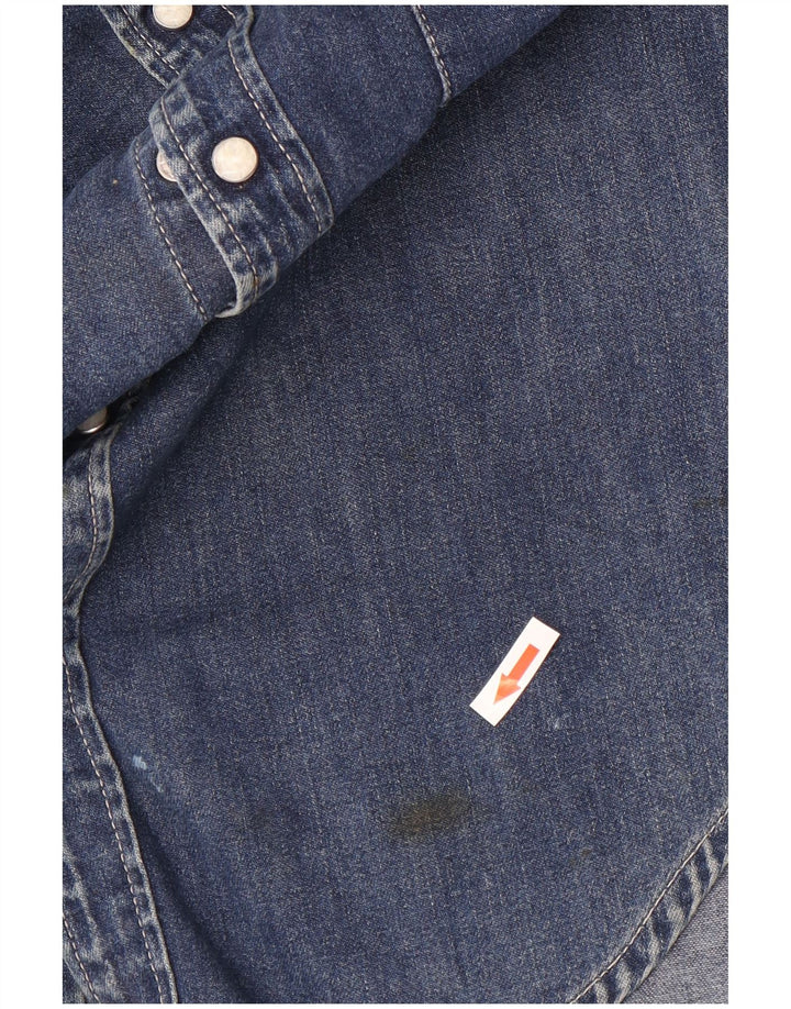Camisa jeans masculina Levi's de algodão azul médio