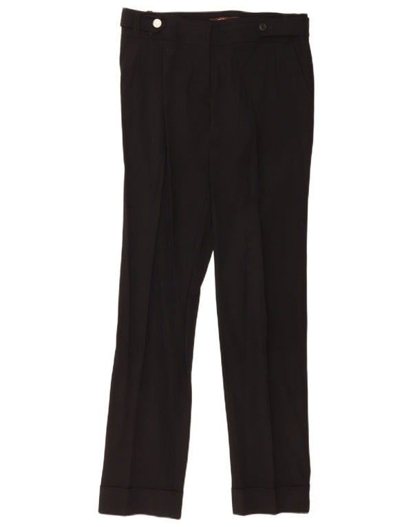 Reiss Womens Slim Pegged Suit Trousers UK 10 Small W30 L32 Black Viscose