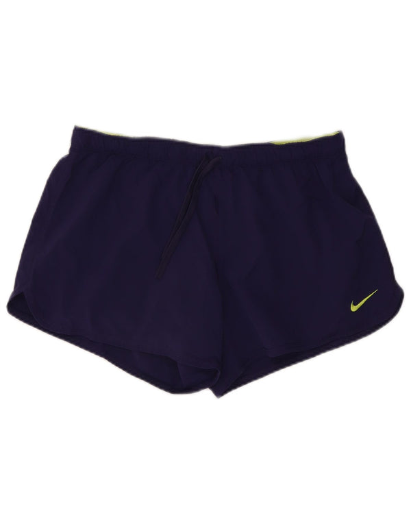 NIKE Womens Dri Fit Sport Shorts UK 14 Grande Roxo Poliéster