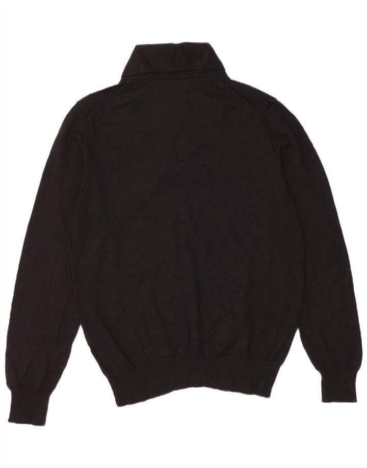 Suéter masculino ZARA com gola xale de lã preta média