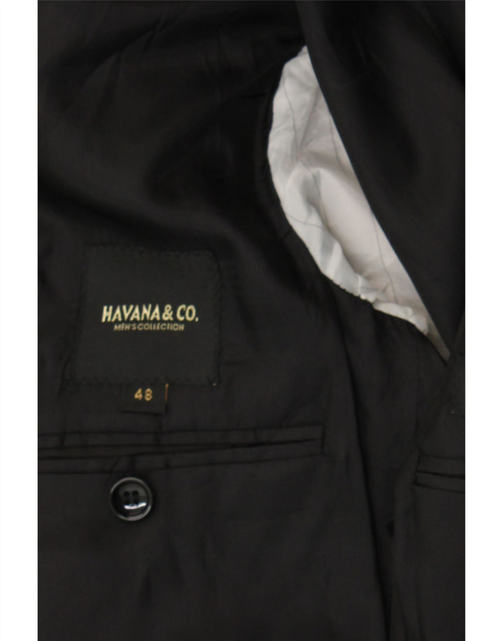 Jaqueta blazer masculina de 2 botões HAVANA & CO IT 48 poliéster preto médio