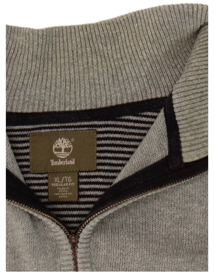 Suéter masculino TIMBERLAND Regular Fit com zíper e gola XL cinza