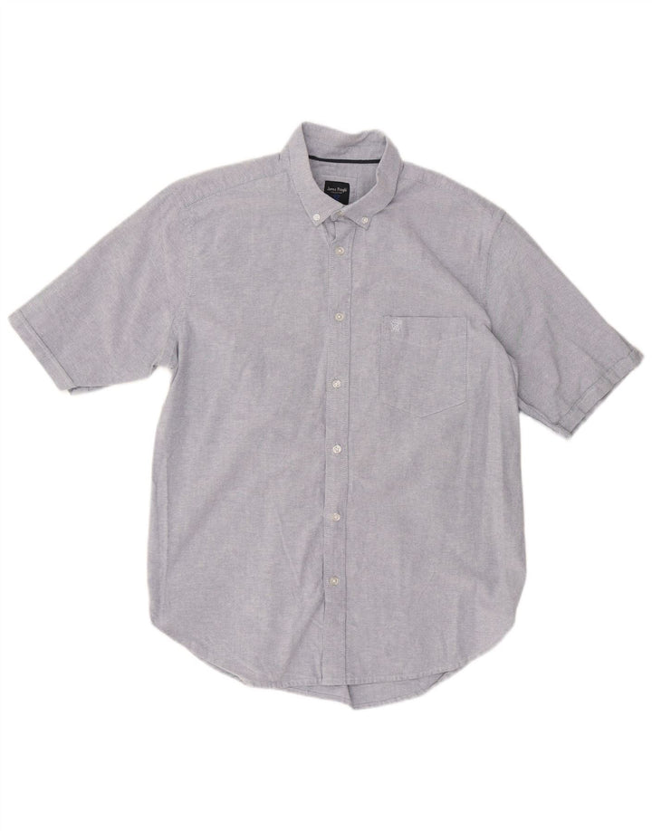 Camisa masculina de manga curta JAMES PRINGLE grande algodão azul