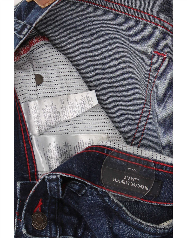 Tommy Hilfiger feminino Bleecker Slim Jeans W13 L28 Azul Algodão