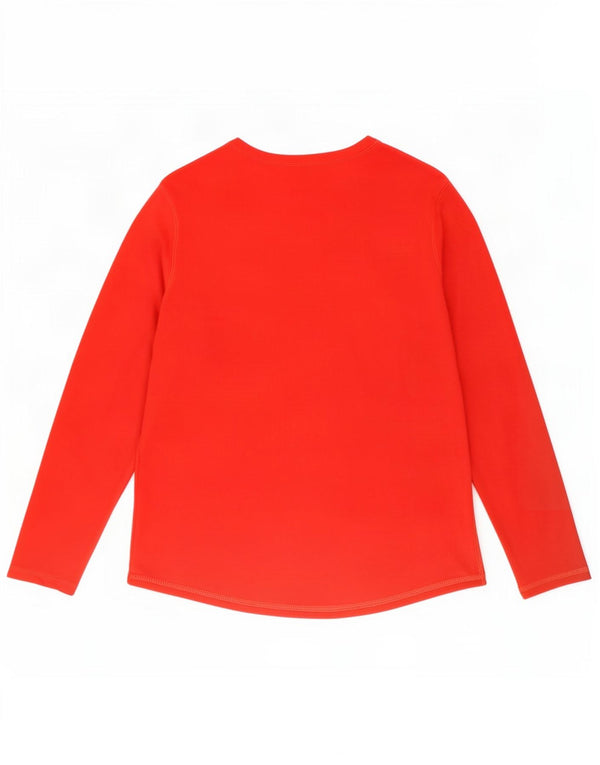 Top gráfico feminino Marks & Spencer manga comprida Reino Unido 16 grande algodão vermelho