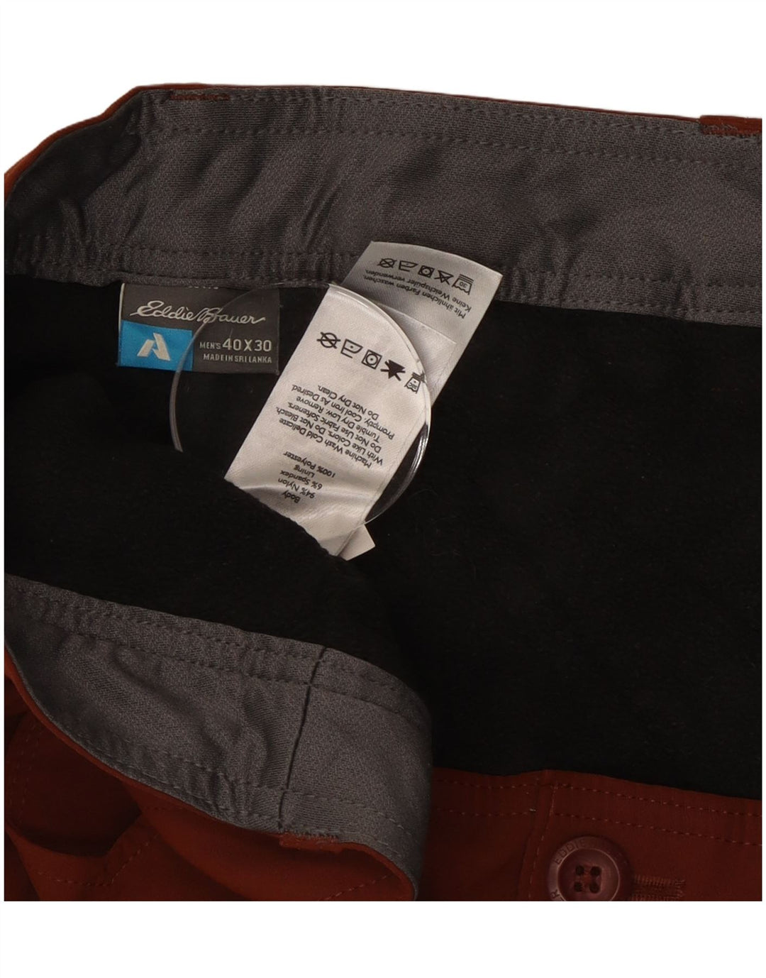 Calça cargo reta masculina Eddie Bauer W40 L30 marrom nylon