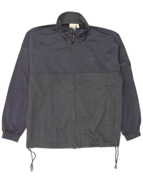 Diadora Mens Tracksuit Top Jacket UK 42 Grande Bloco de cores azul marinho