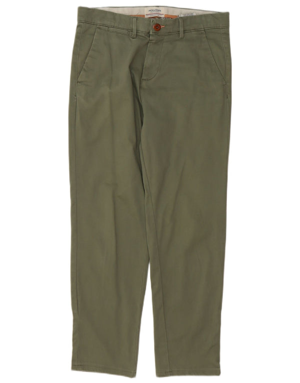 Calça jeans reta masculina Jack & Jones W30 L30 algodão verde