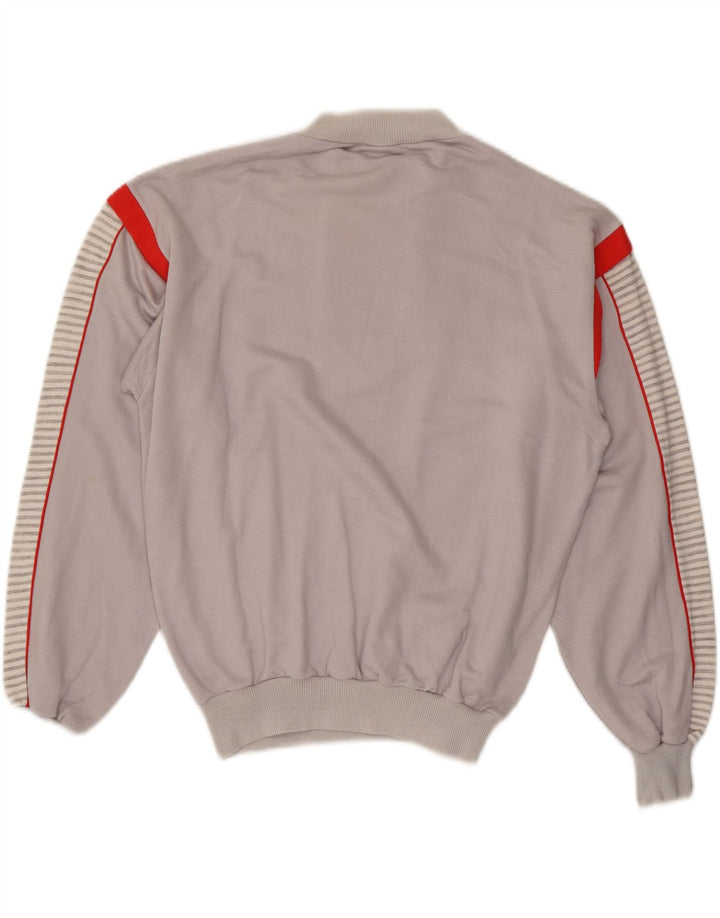 LOTTO Suéter feminino com gola redonda e botão UK 14 risca de giz cinza médio