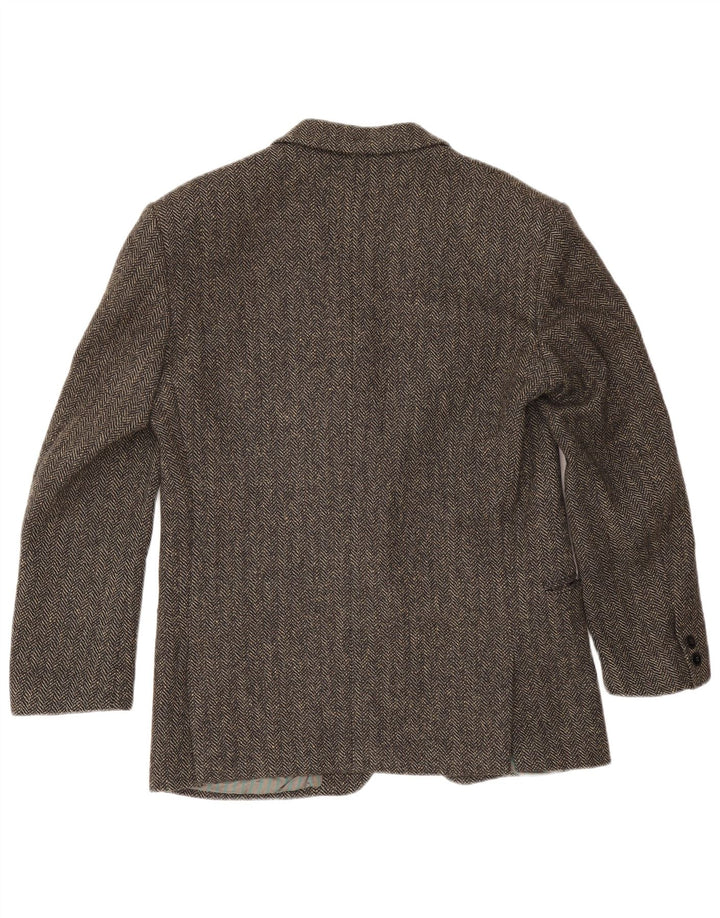 Jaqueta blazer masculina Pierre Laurent com 1 botão IT 46 espinha de peixe cinza pequena