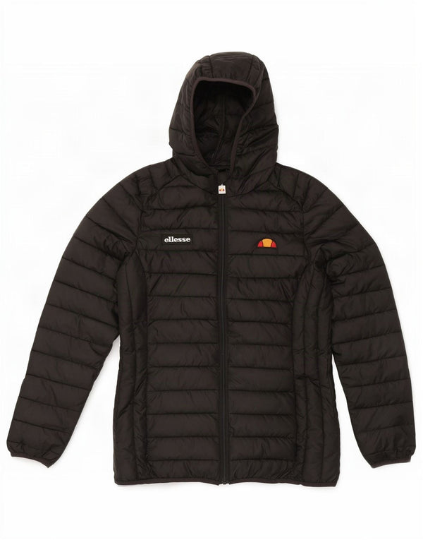 Jaqueta acolchoada com capuz feminina Ellesse UK 14 grande poliéster preto