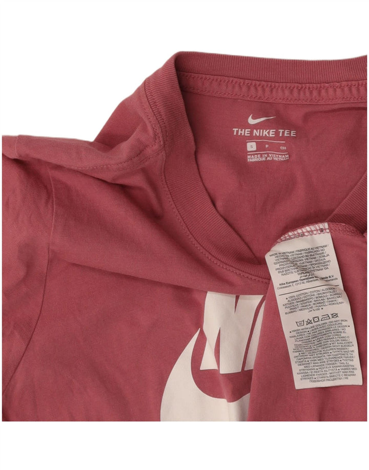 Camiseta feminina gráfica NIKE UK 10 pequena algodão rosa