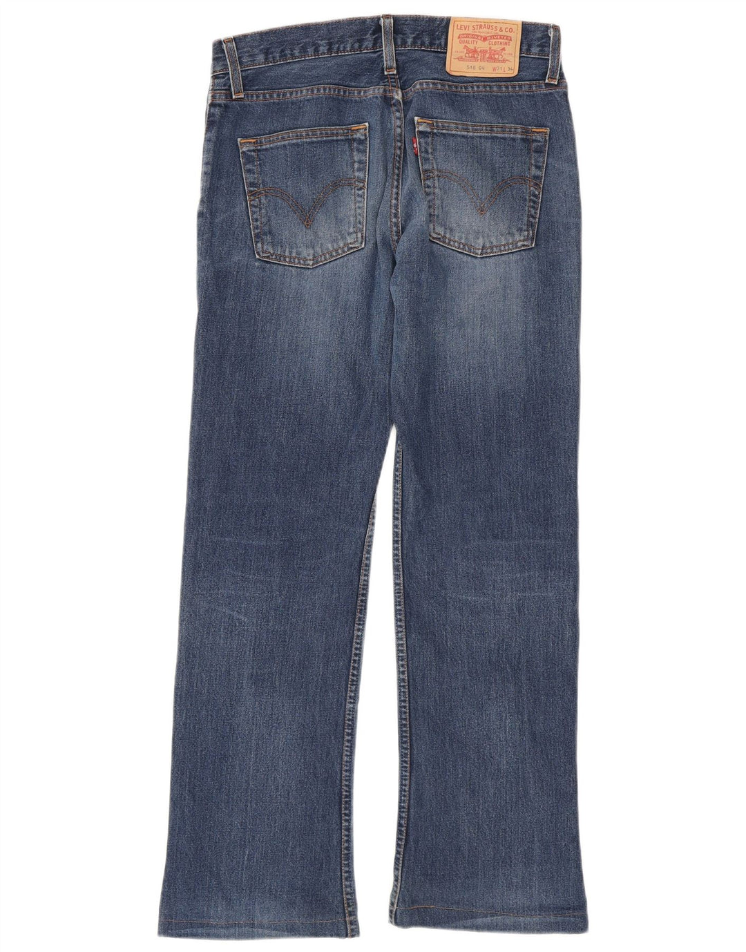 Levi's Masculino 518 Distressed Bootcut Jeans W31 L30 Azul Algodão