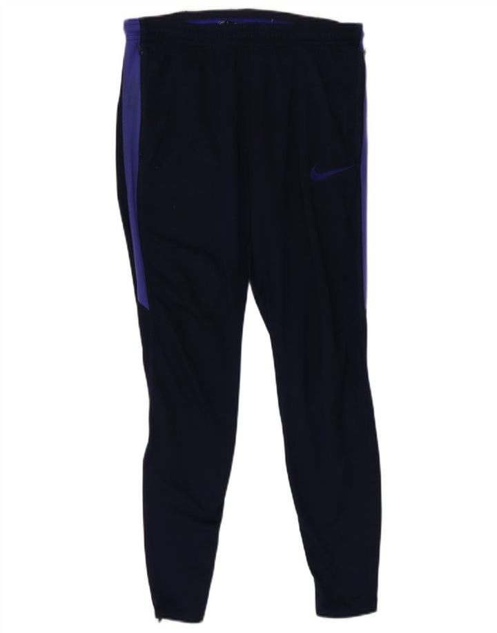 Calça de treino masculina Nike Dri Fit médio azul marinho colorblock poliéster