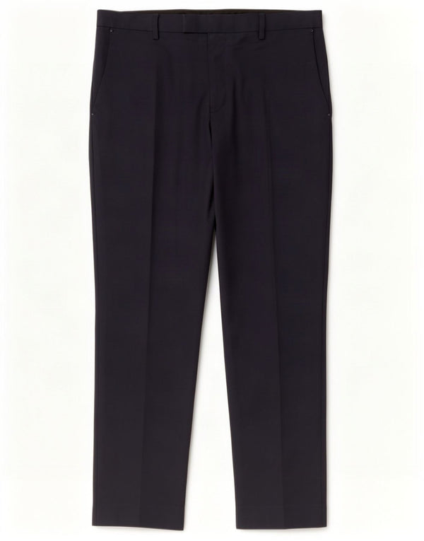 Calça masculina Marks & Spencer Slim Fit W36 L30 Azul Marinho Viscose