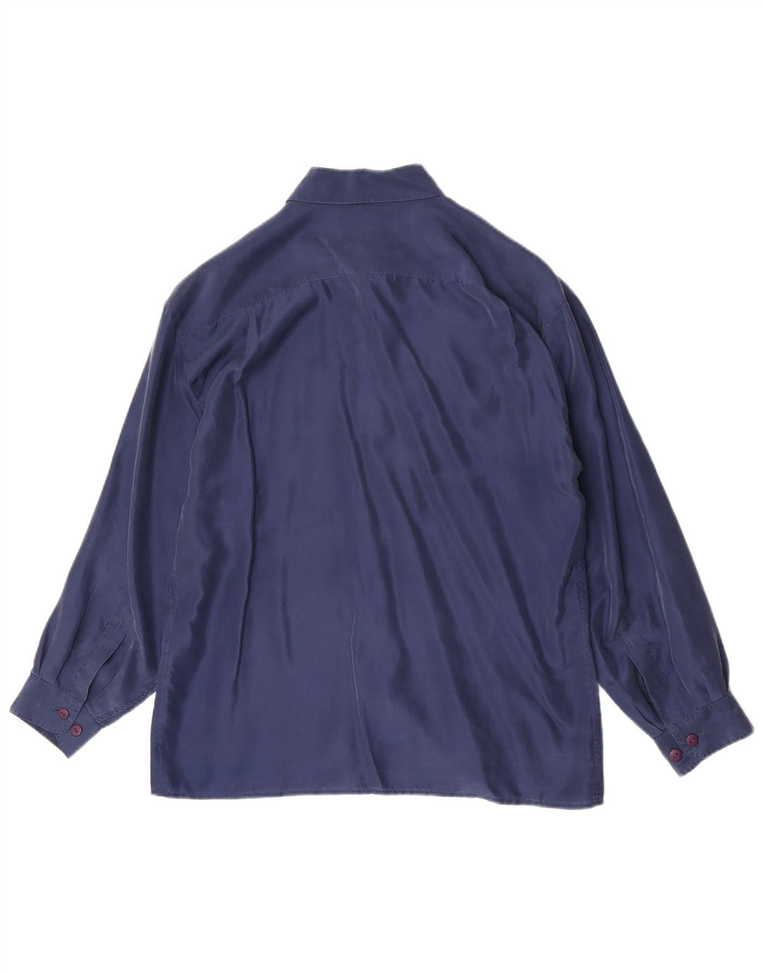 Camisa masculina vintage média azul marinho seda