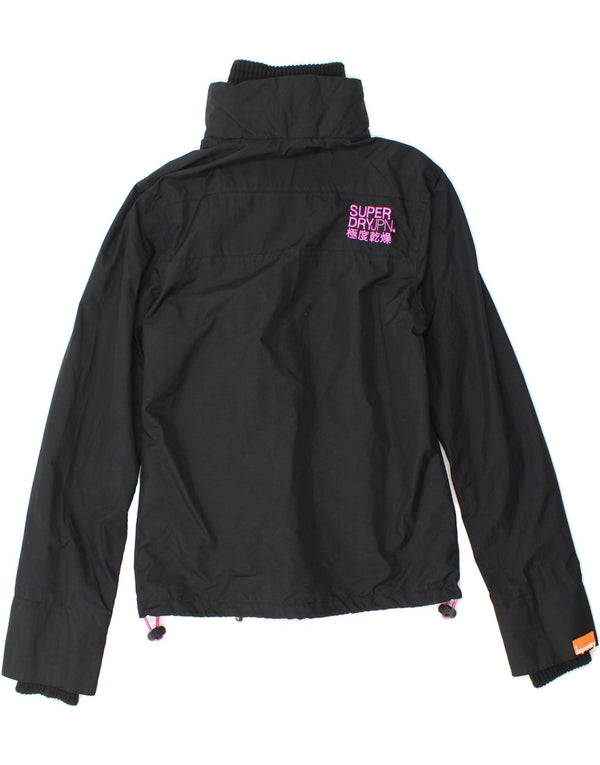 Jaqueta corta-vento feminina SUPERDRY Reino Unido 6 XS preto nylon
