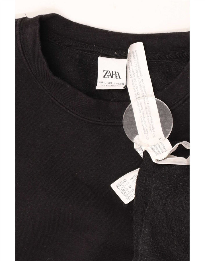 Zara moletom masculino jumper grande algodão preto