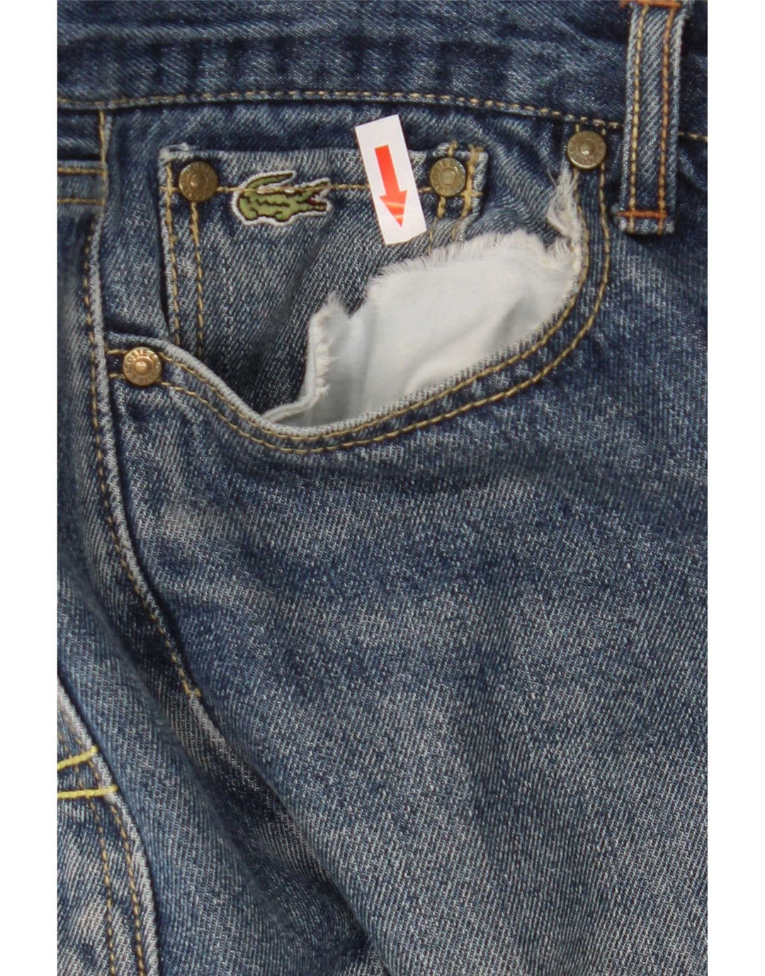 Jeans retos masculinos Lacoste W36 L30 algodão azul