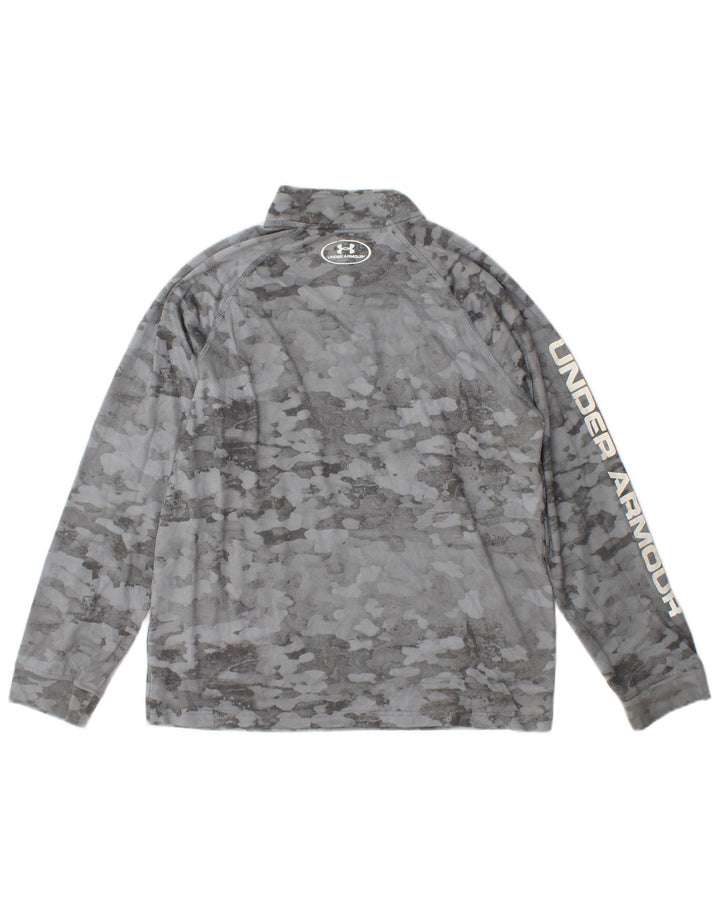 Under Armour Meninos Zip Neck Pullover Treino Top 13-14 Anos XL Cinza
