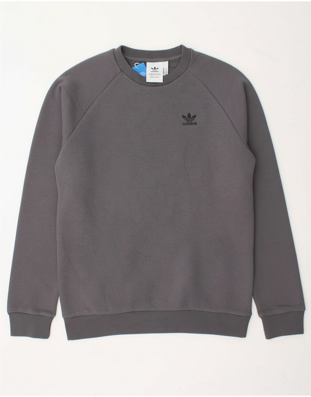 ADIDAS Mens Moletom Jumper Pequeno Algodão Cinza
