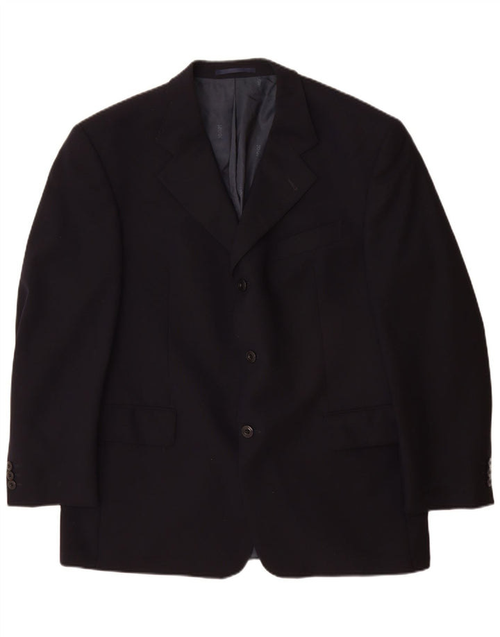 Jaqueta blazer masculina Cerruti 1881 com 3 botões Reino Unido 40 grande lã virgem azul marinho