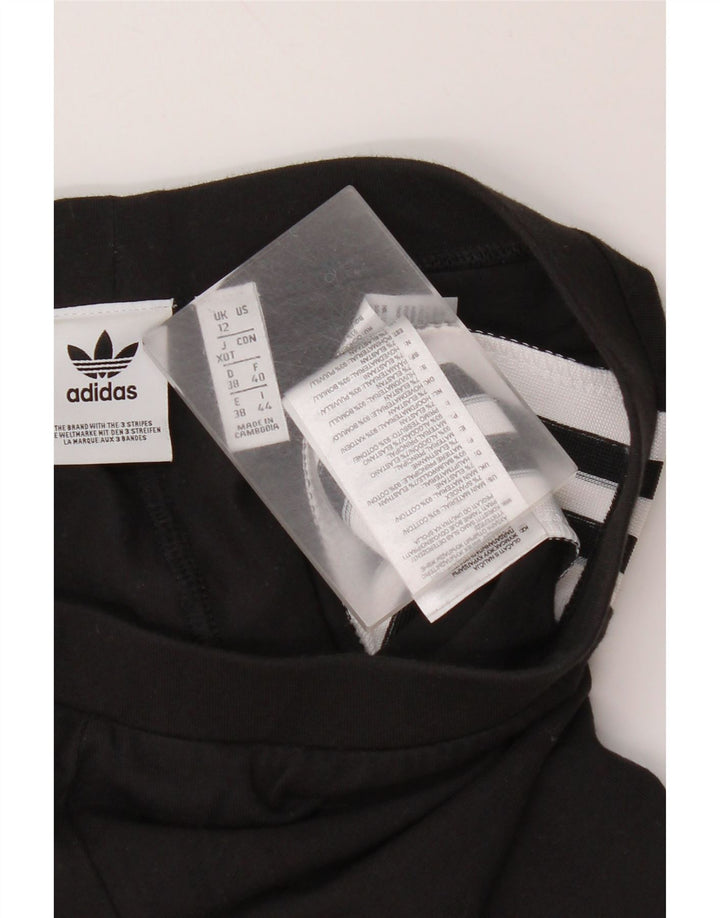 Leggings Adidas Femininas Gráficas UK 12 Médio Algodão Preto