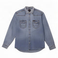 Wrangler Camisa jeans masculina casual XL algodão azul