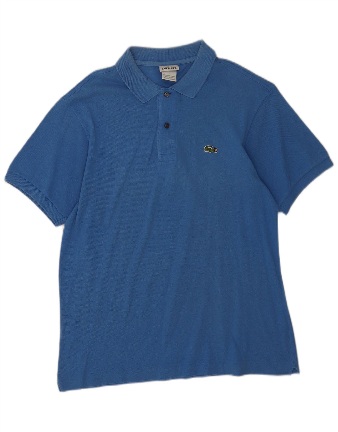 Camisa polo masculina Lacoste tamanho 4 algodão azul médio