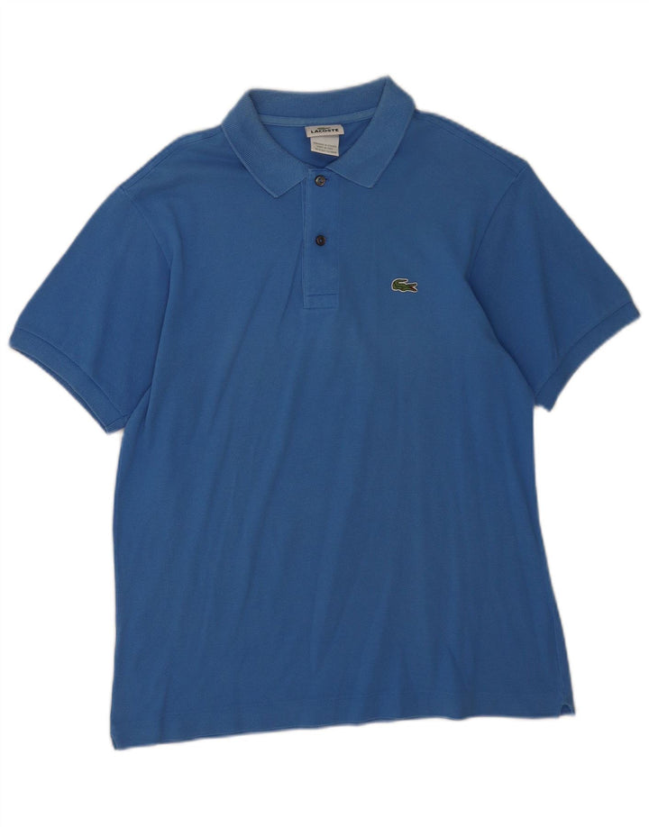 Camisa polo masculina Lacoste tamanho 4 algodão azul médio