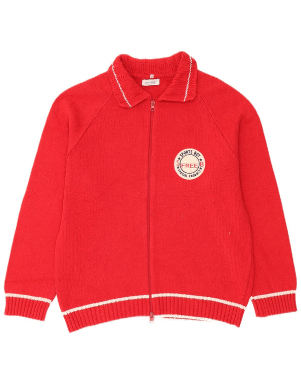 Suéter cardigã feminino Bernardi com zíper completo US 8 algodão vermelho médio