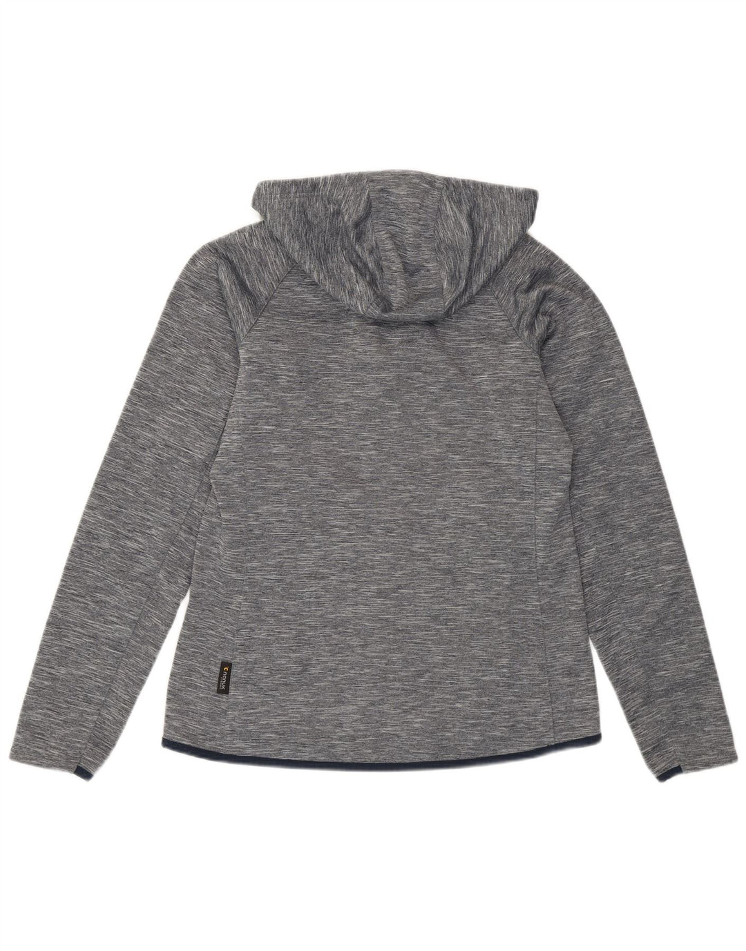 Suéter feminino com capuz e zíper Jack Wolfskin Reino Unido 12 poliéster manchado cinza médio