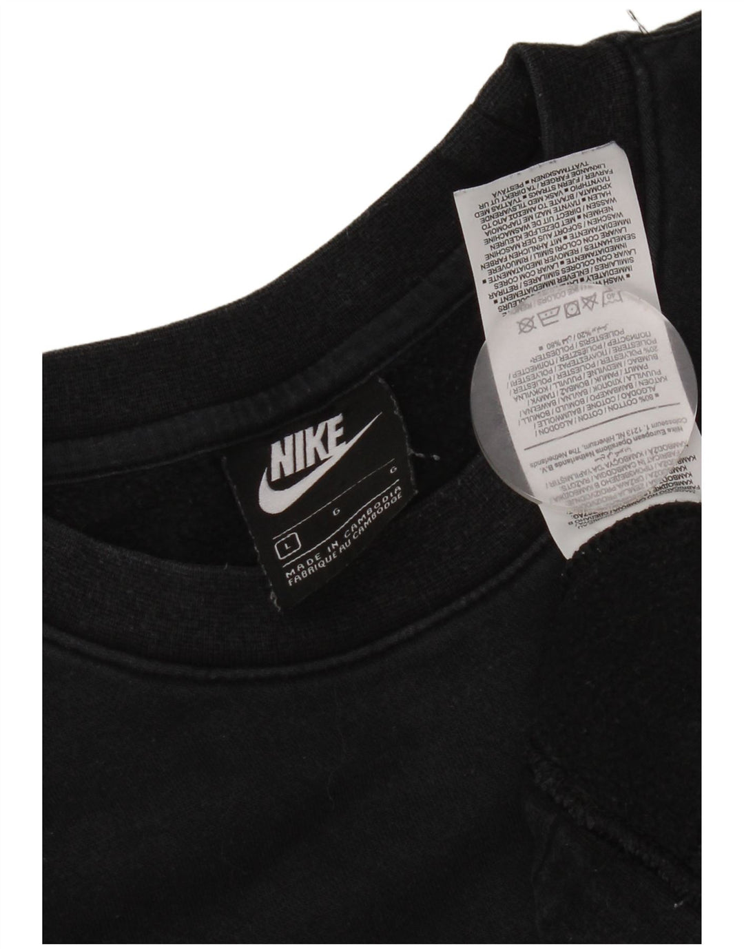 NIKE Mens Moletom Jumper Grande Algodão Preto