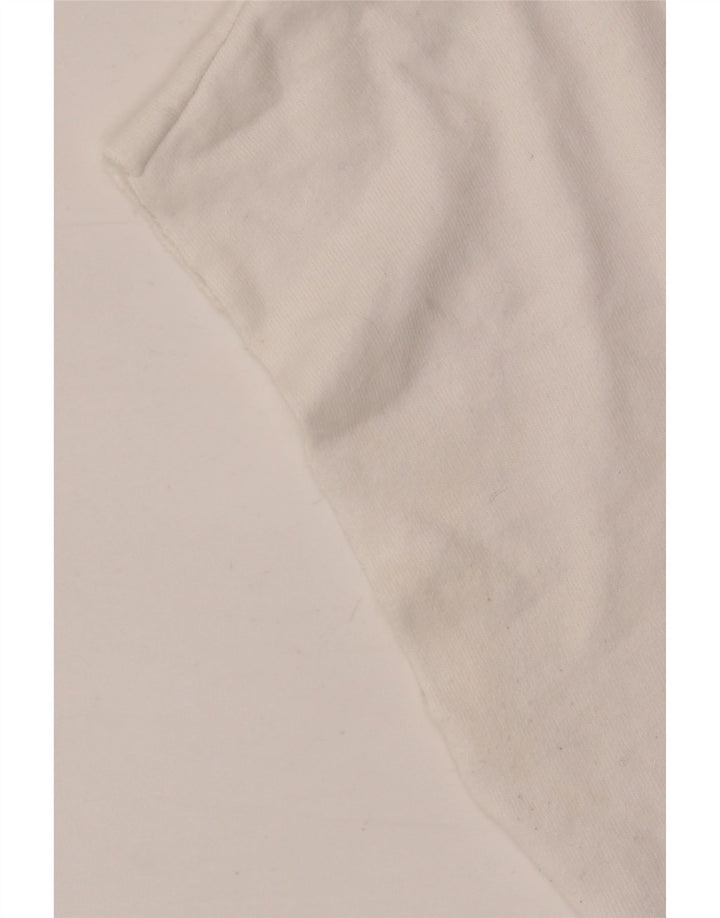 Suéter feminino com capuz e zíper gráfico Calvin Klein UK 12 médio branco