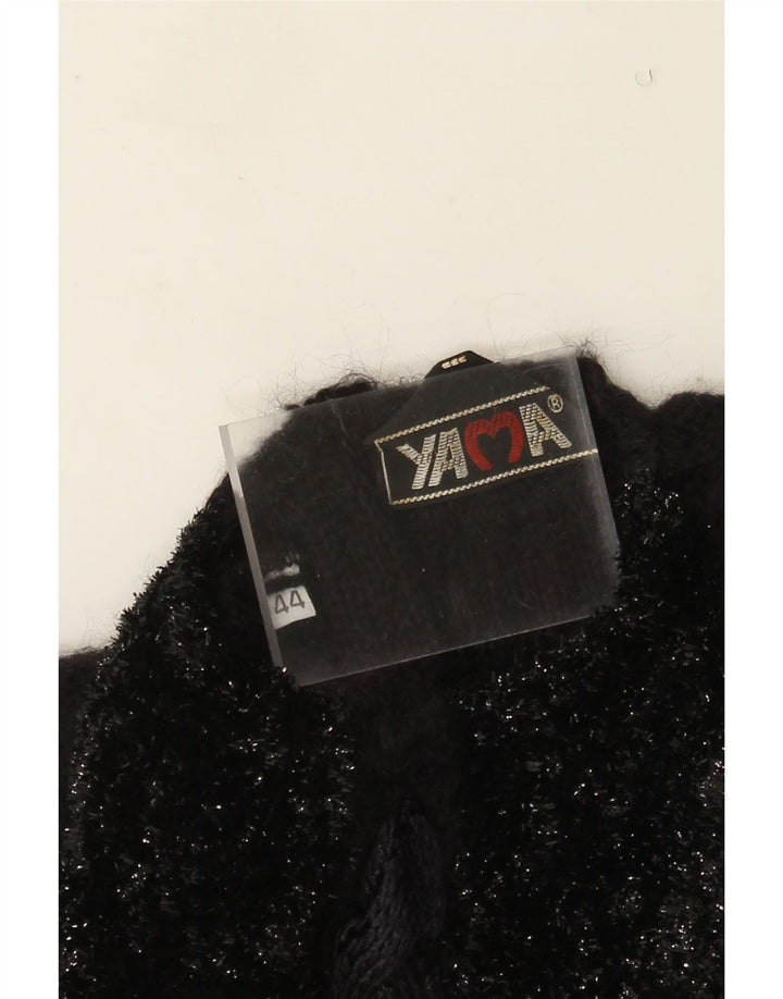 Suéter feminino vintage com gola redonda IT 44 médio preto