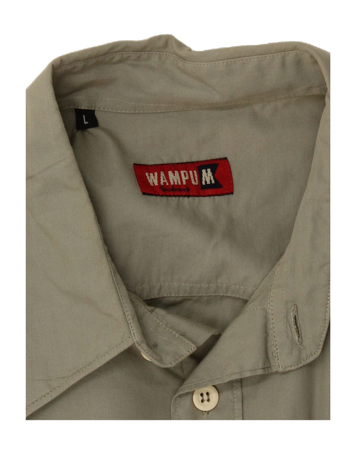 WAMPUM Mens Shirt Large Khaki Floral Vintage Wampum and Second-Hand Wampum from Messina Hembry 