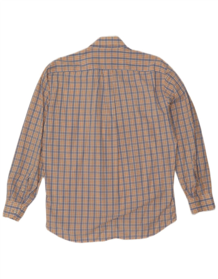 Camisa masculina NAVIGARE de algodão xadrez amarelo médio