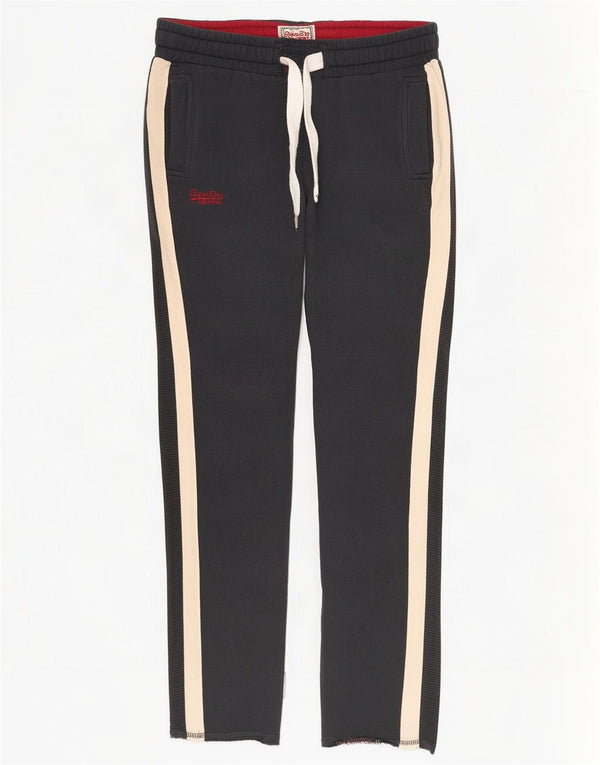Calça de treino feminina Superdry Slim Fit UK 10 Small Black Colourblock