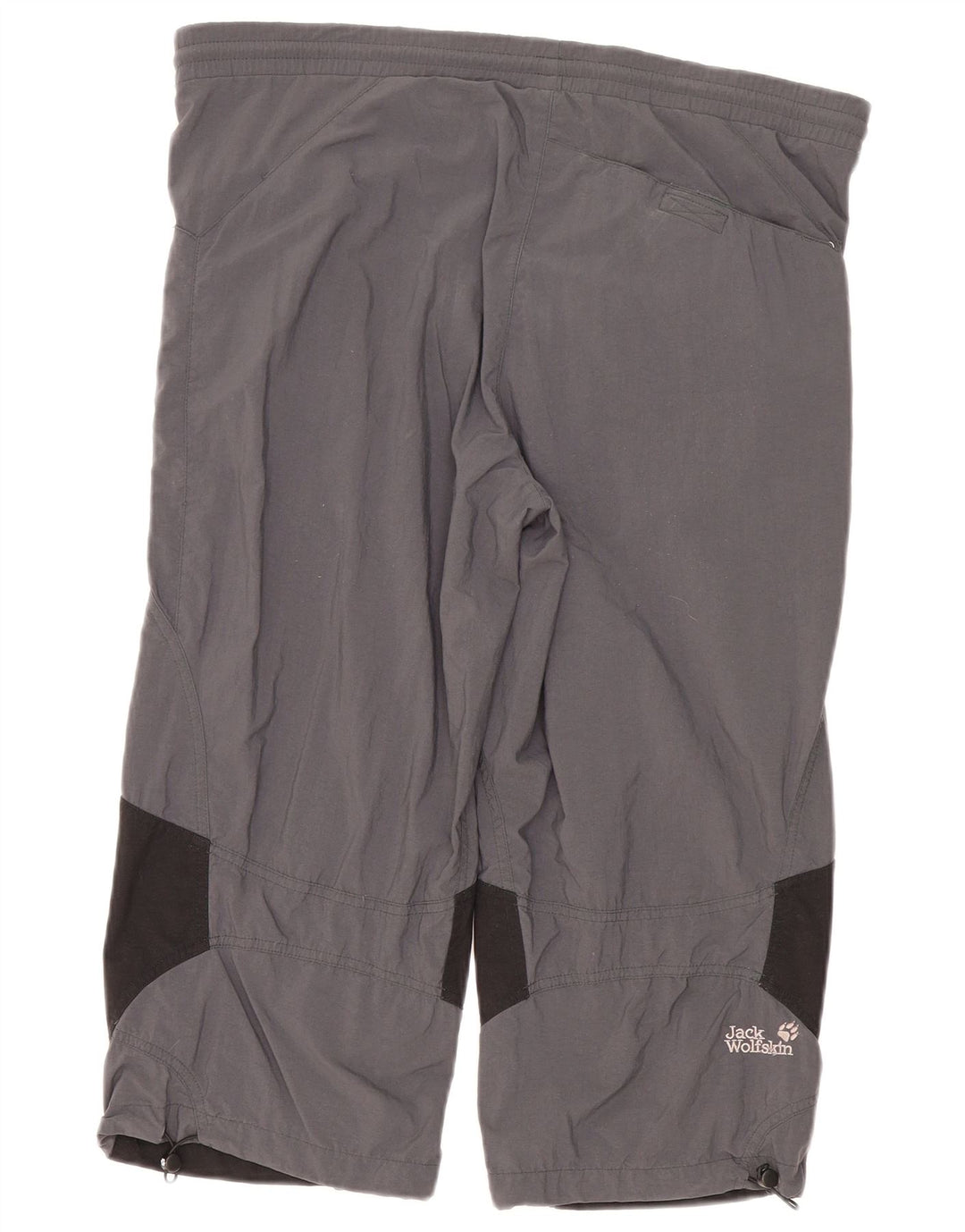Calça capri feminina Jack Wolfskin Reino Unido 14 bloco colorido cinza médio