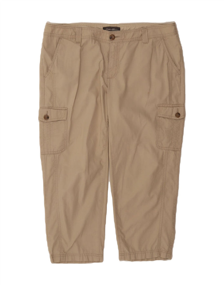 EDDIE BAUER Womens Crop Cargo Trousers US 16 2XL W40 L25 Beige Vintage Eddie Bauer and Second-Hand Eddie Bauer from Messina Hembry 
