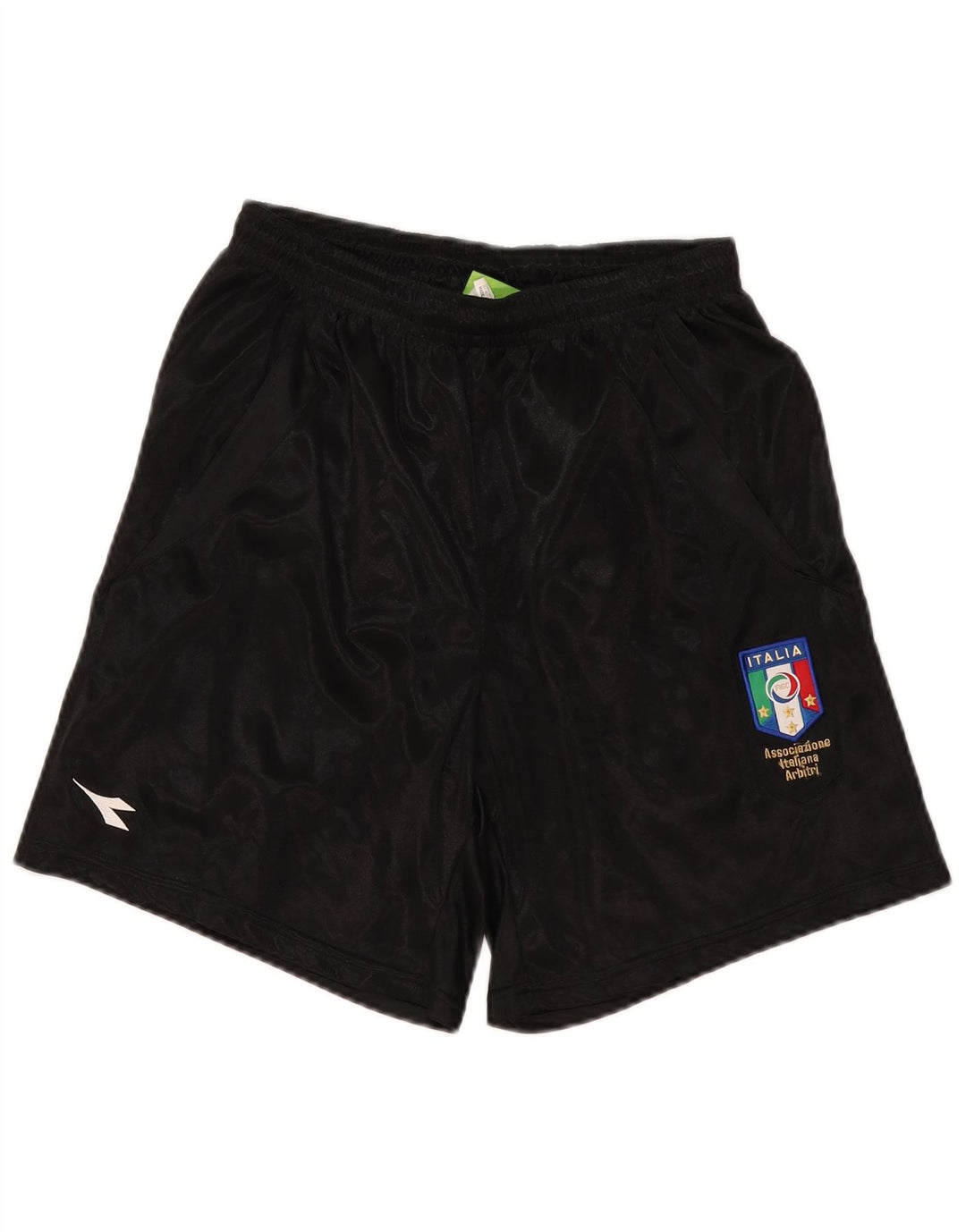 Diadora Mens Italia Sport Shorts Médio Preto Poliéster