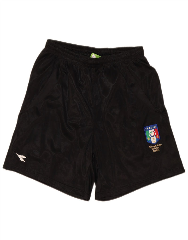 Diadora Mens Italia Sport Shorts Médio Preto Poliéster